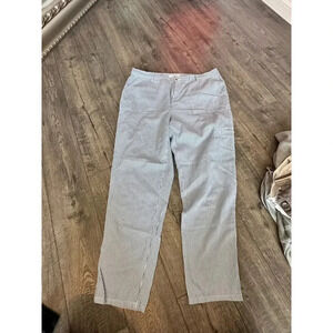 Liz Claiborne Blue Pin-Stripe Slash Pockets Capri Pants Size 12